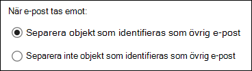 Övrig e-post i Outlook på webben