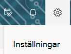 Inställningsalternativ i Outlook på webben verktygsfält