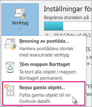 Rensa gamla objekt