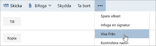 En skärmbild av alternativet Visa från