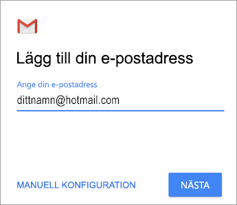 Lägg till din e-postadress