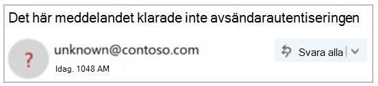Oautentiserad avsändare i Outlook