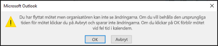 Du kan inte ändra ett möte som du har bjudits in till.