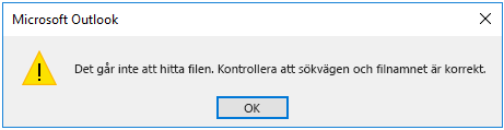 Fel när fil bifogas