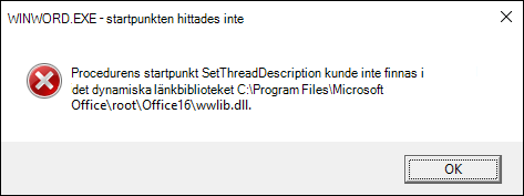 Det gick inte att öppna Word-dokument