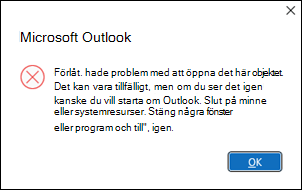 Outlook-fel öppna sextio e-postmeddelanden