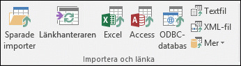 Bild av menyfliksområdet i Access