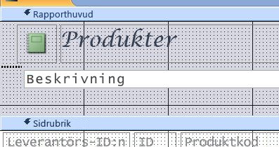 Rapport i designvyn med sidbrytning