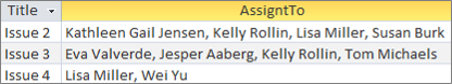 Resultat för flervärdesfält med <Fältnamn>