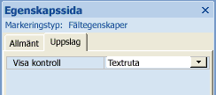 Egenskapen Visa kontroll i frågedesignern
