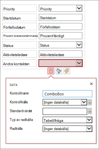 Ursprunglig status för egenskapsrutan för en kombinationslistkontroll