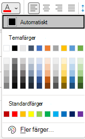 Menyn Teckenfärg i Outlook.