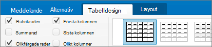Kryssrutan Rubrikrad i Outlook för Mac.