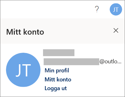 Visar alternativet Logga ut i Office för webben