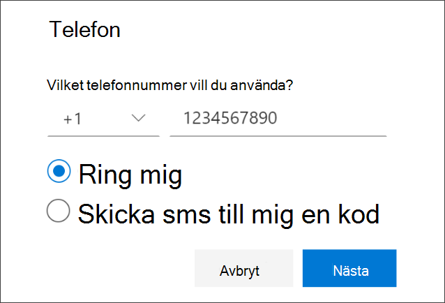 Lägg till telefonnummer och välj telefonsamtal
