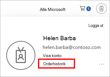 Skärmbild2 som visar var du loggar in och visar orderhistorik för dina konton