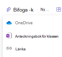 Skärmbild av bifoga alternativ.