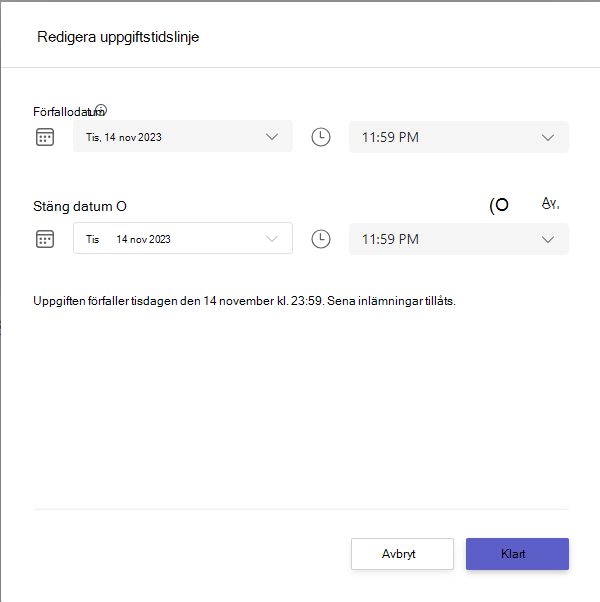 redigera uppgiftstidslinje
