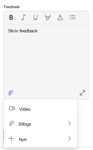 Skärmbild av feedback.