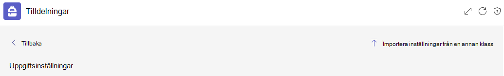 Skärmbild av importalternativet.