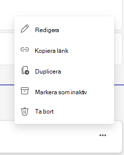 Skärmbild som visar markering av en tilldelad som inaktiv.