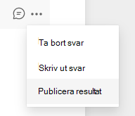 Skärmbild av alternativet för att publicera resultat.