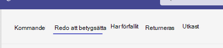 redo att betygsätta.