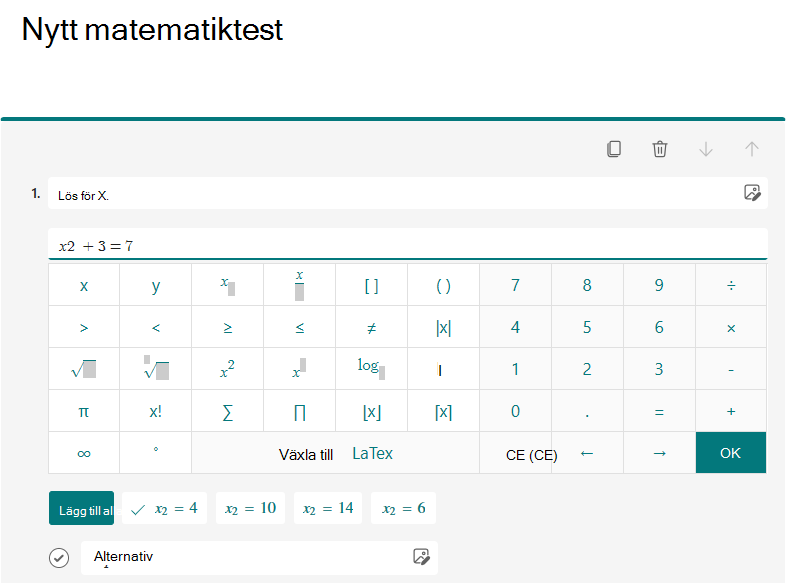 Skärmbild av miniräknaren.