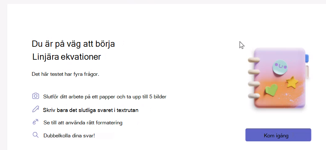Skärmbild av startdialogrutan.
