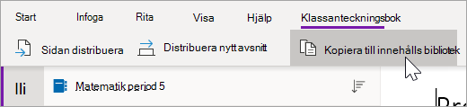 Välj Kopiera till innehållsbibliotek.