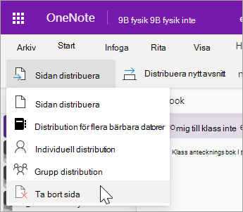 Välj Ta bort sida.
