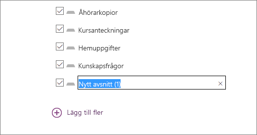 Granska avsnitten i anteckningsboken i guiden Anteckningsbok för klassen, inklusive Åhören,