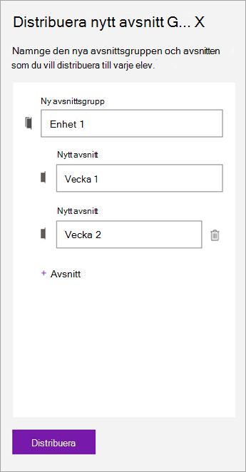 Skriv namn för avsnittsgruppen och avsnitten.]