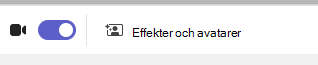 Skärmbild av effekter och avatarer.
