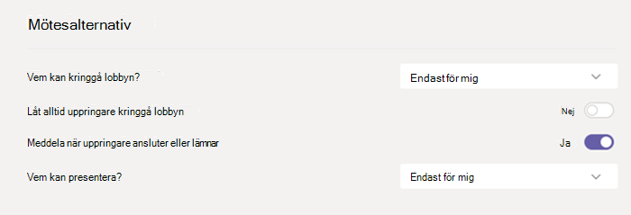 Mötes alternativ i Teams.