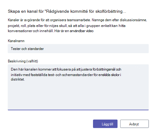 Skapa en kanal