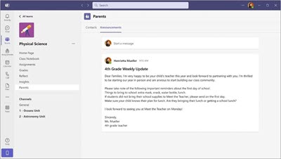 Screenshot of Parent App