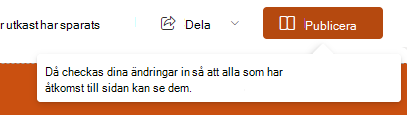 Skärmbild av publicera igen.