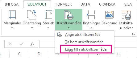 Lägg till i utskriftsområde