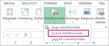 Ta bort utskriftsformat
