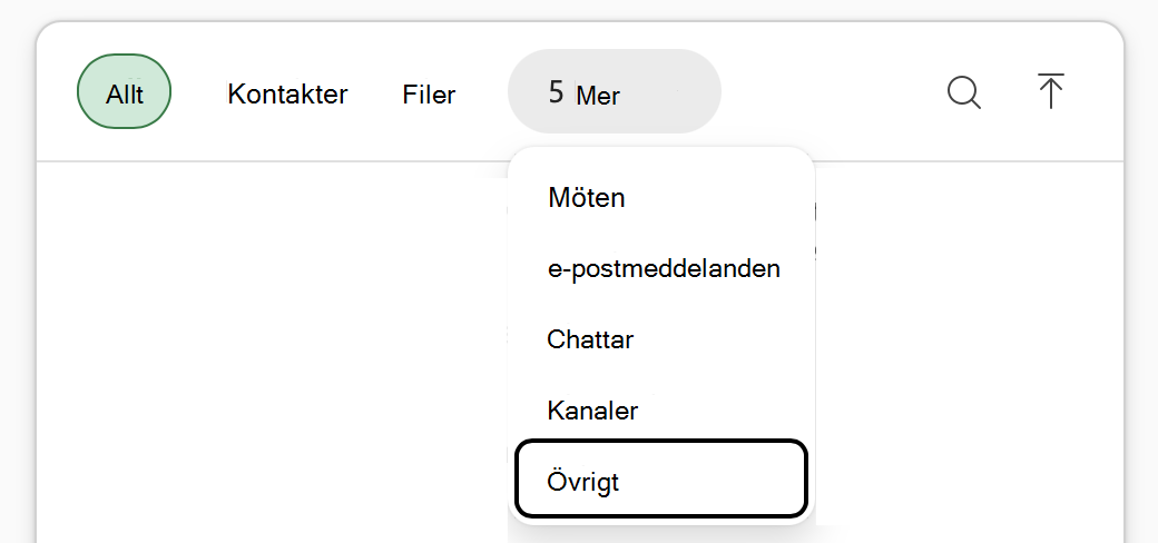 Skärmbild av menyn 