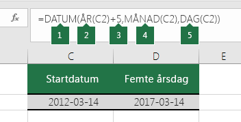 Beräkna ett datum baserat på ett annat datum