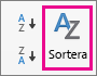 Välj Sortera på fliken Data i Excel