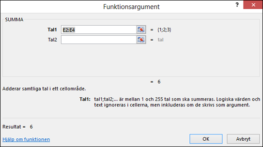 Funktionsguiden i Excel