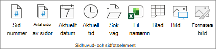 Sidhuvud & sidfot Menyfliksområdet Design
