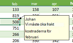 Bild av en kommentar som har formaterats om.