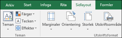 Fliken Sidlayout i menyfliksområdet