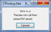 Dialogrutan Skriv ut visas när du skickar ett dokument till skrivaren.