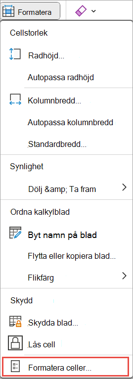 Formatera celler för Excel