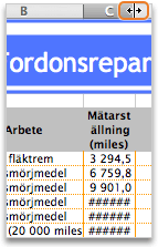 Peka på avgränsaren
